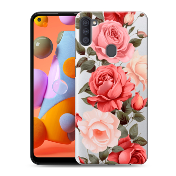 Силиконовый чехол на Samsung Galaxy A11 с принтом Розы