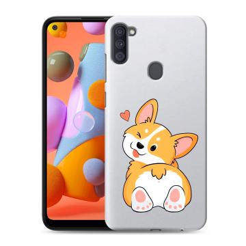 Силиконовый чехол на Samsung Galaxy A11 с принтом Корги