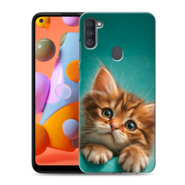 Силиконовый чехол на Samsung Galaxy A11 с принтом котенок Силиконовый чехол на Samsung Galaxy A11 с принтом котенок