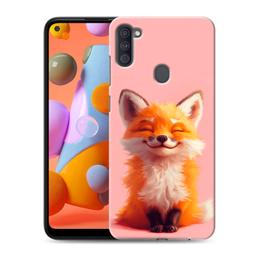 Силиконовый чехол на Samsung Galaxy A11 с принтом милая лиса Силиконовый чехол на Samsung Galaxy A11 с принтом милая лиса