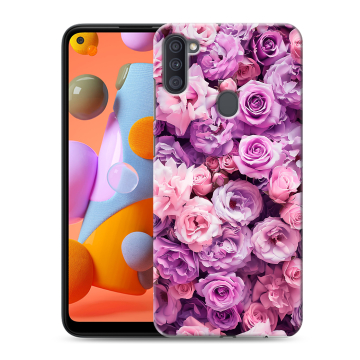 Силиконовый чехол на Samsung Galaxy A11 с принтом лавандовые розы Силиконовый чехол на Samsung Galaxy A11 с принтом лавандовые розы