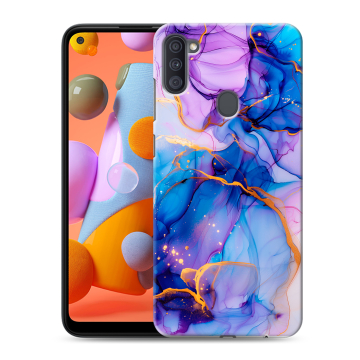 Силиконовый чехол на Samsung Galaxy A11 с принтом синий мрамор Силиконовый чехол на Samsung Galaxy A11 с принтом синий мрамор