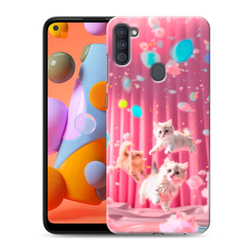 Силиконовый чехол на Samsung Galaxy A11 с принтом милые котики Силиконовый чехол на Samsung Galaxy A11 с принтом милые котики