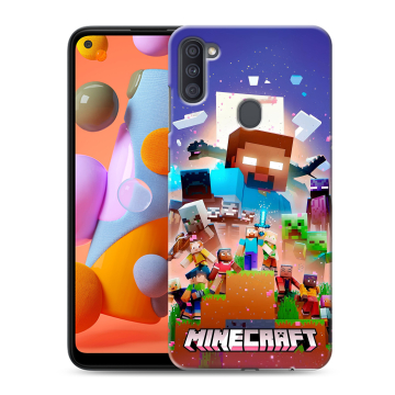 Силиконовый чехол на Samsung Galaxy A11 с принтом Майнкрафт Minecraft Силиконовый чехол на Samsung Galaxy A11 с принтом Майнкрафт Minecraft
