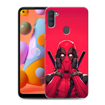 Силиконовый чехол на Samsung Galaxy A11 с принтом Дедпул Deadpool