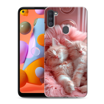 Силиконовый чехол на Samsung Galaxy A11 с принтом котята котики Силиконовый чехол на Samsung Galaxy A11 с принтом котята котики