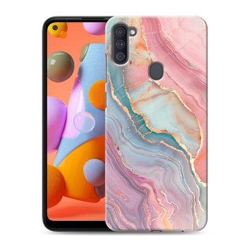Силиконовый чехол на Samsung Galaxy A11 с принтом розовый мрамор Силиконовый чехол на Samsung Galaxy A11 с принтом розовый мрамор