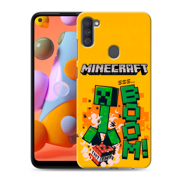 Силиконовый чехол на Samsung Galaxy A11 с принтом Майнкрафт Minecraft