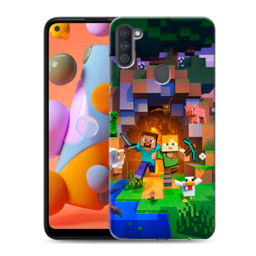Силиконовый чехол на Samsung Galaxy A11 с принтом Майнкрафт Minecraft Силиконовый чехол на Samsung Galaxy A11 с принтом Майнкрафт Minecraft