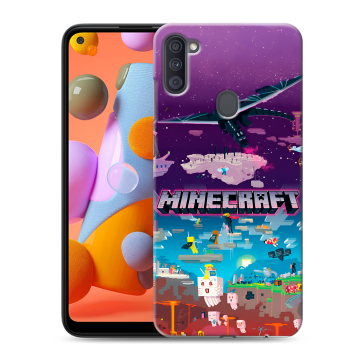 Силиконовый чехол на Samsung Galaxy A11 с принтом Майнкрафт Minecraft