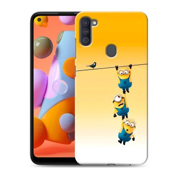 Силиконовый чехол на Samsung Galaxy A11 с принтом Миньоны