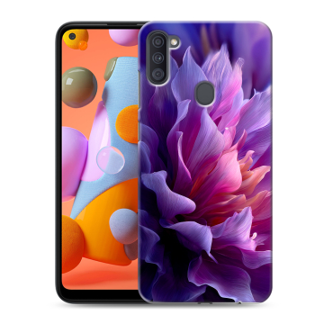 Силиконовый чехол на Samsung Galaxy A11 с принтом женский цветы
