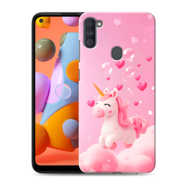Силиконовый чехол на Samsung Galaxy A11 с принтом Единорог