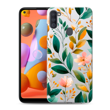 Силиконовый чехол на Samsung Galaxy A11 с принтом Цветы паттерн Силиконовый чехол на Samsung Galaxy A11 с принтом Цветы паттерн