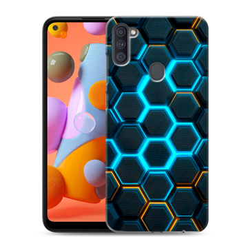 Силиконовый чехол на Samsung Galaxy A11 с принтом Неоновые соты Силиконовый чехол на Samsung Galaxy A11 с принтом Неоновые соты