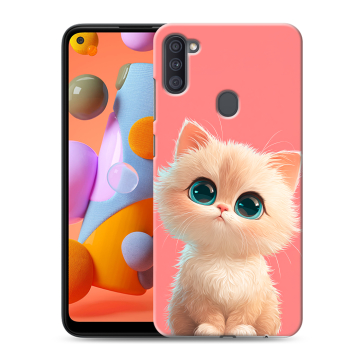 Силиконовый чехол на Samsung Galaxy A11 с принтом Розовый котенок Силиконовый чехол на Samsung Galaxy A11 с принтом Розовый котенок