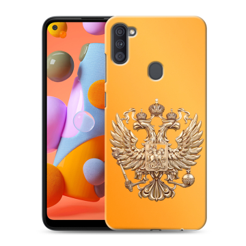 Силиконовый чехол на Samsung Galaxy A11 с принтом Герб Флаг России Силиконовый чехол на Samsung Galaxy A11 с принтом Герб Флаг России