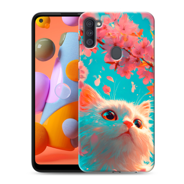 Силиконовый чехол на Samsung Galaxy A11 с принтом Красивый кот Силиконовый чехол на Samsung Galaxy A11 с принтом Красивый кот