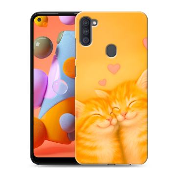Силиконовый чехол на Samsung Galaxy A11 с принтом Милые котята