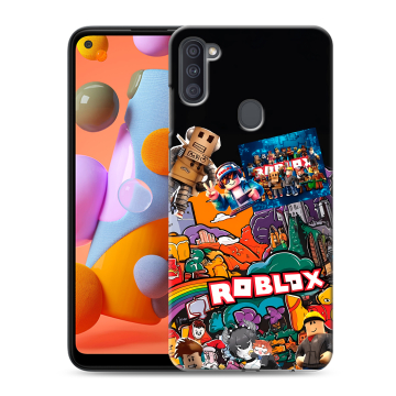 Силиконовый чехол на Samsung Galaxy A11 с принтом Roblox Роблокс