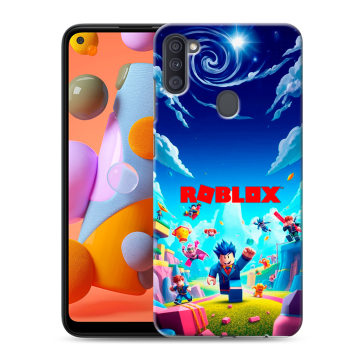 Силиконовый чехол на Samsung Galaxy A11 с принтом Roblox Роблокс