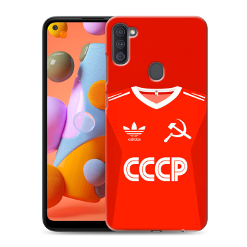 Силиконовый чехол на Samsung Galaxy A11 с принтом Флаг Герб СССР Силиконовый чехол на Samsung Galaxy A11 с принтом Флаг Герб СССР