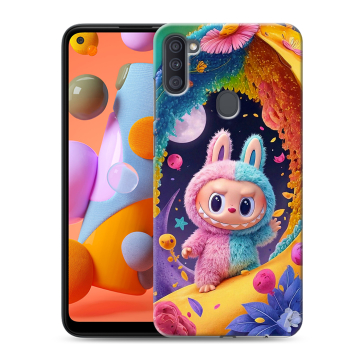 Силиконовый чехол на Samsung Galaxy A11 с принтом Labubu Лабубу