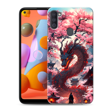 Силиконовый чехол на Samsung Galaxy A11 с принтом Дракон Японский Силиконовый чехол на Samsung Galaxy A11 с принтом Дракон Японский