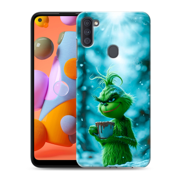 Силиконовый чехол на Samsung Galaxy A11 с принтом Новый год гринч Силиконовый чехол на Samsung Galaxy A11 с принтом Новый год гринч