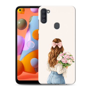 Силиконовый чехол на Samsung Galaxy A11 с принтом женский