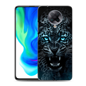 Силиконовый чехол на Xiaomi Poco F2 Pro с принтом Темный леопард