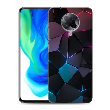 Силиконовый чехол на Xiaomi Poco F2 Pro с принтом Геометрия неона