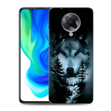 Силиконовый чехол на Xiaomi Poco F2 Pro с принтом Лесной волк
