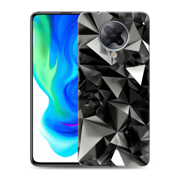 Силиконовый чехол на Xiaomi Poco F2 Pro с принтом Черные кристаллы