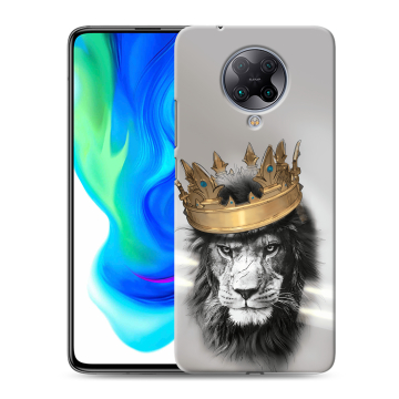 Силиконовый чехол на Xiaomi Poco F2 Pro с принтом Лев с короной