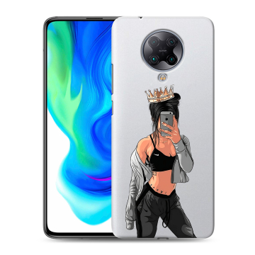 Силиконовый чехол на Xiaomi Poco F2 Pro с принтом Женские принты