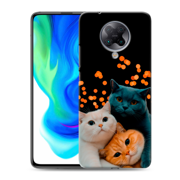 Силиконовый чехол на Xiaomi Poco F2 Pro с принтом Кошки Силиконовый чехол на Xiaomi Poco F2 Pro с принтом Кошки