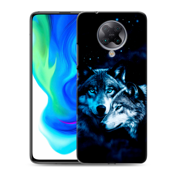 Силиконовый чехол на Xiaomi Poco F2 Pro с принтом Волки