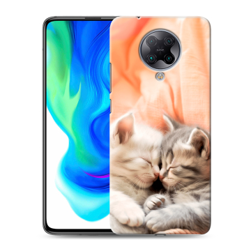 Силиконовый чехол на Xiaomi Poco F2 Pro с принтом Котята