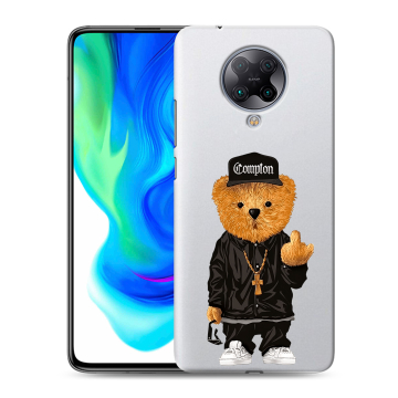 Силиконовый чехол на Xiaomi Poco F2 Pro с принтом Мишка Силиконовый чехол на Xiaomi Poco F2 Pro с принтом Мишка
