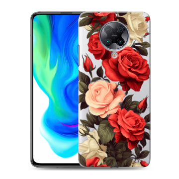 Силиконовый чехол на Xiaomi Poco F2 Pro с принтом Розы Силиконовый чехол на Xiaomi Poco F2 Pro с принтом Розы