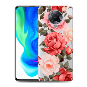Силиконовый чехол на Xiaomi Poco F2 Pro с принтом Розы Силиконовый чехол на Xiaomi Poco F2 Pro с принтом Розы