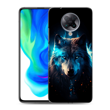 Силиконовый чехол на Xiaomi Poco F2 Pro с принтом Волк ночной Силиконовый чехол на Xiaomi Poco F2 Pro с принтом Волк ночной