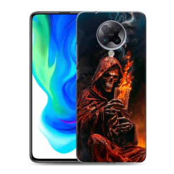 Силиконовый чехол на Xiaomi Poco F2 Pro с принтом Скелет и карты Силиконовый чехол на Xiaomi Poco F2 Pro с принтом Скелет и карты