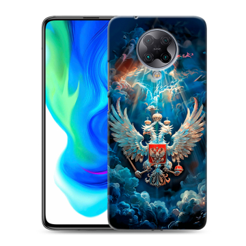 Силиконовый чехол на Xiaomi Poco F2 Pro с принтом Герб флаг России Силиконовый чехол на Xiaomi Poco F2 Pro с принтом Герб флаг России