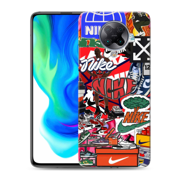 Силиконовый чехол на Xiaomi Poco F2 Pro с принтом Найк Nike яркий Силиконовый чехол на Xiaomi Poco F2 Pro с принтом Найк Nike яркий