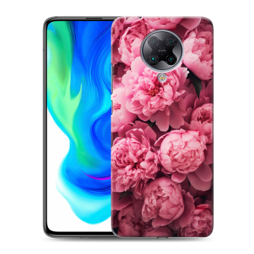 Силиконовый чехол на Xiaomi Poco F2 Pro с принтом цветы пионы Силиконовый чехол на Xiaomi Poco F2 Pro с принтом цветы пионы