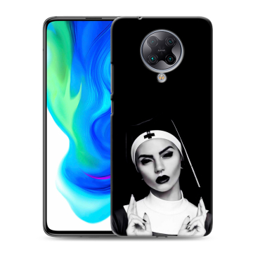 Силиконовый чехол на Xiaomi Poco F2 Pro с принтом монашка Силиконовый чехол на Xiaomi Poco F2 Pro с принтом монашка
