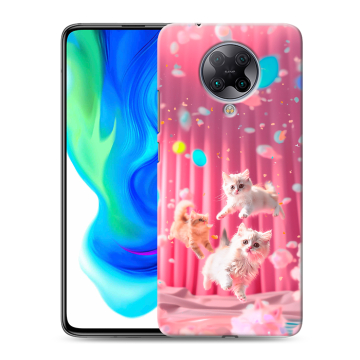 Силиконовый чехол на Xiaomi Poco F2 Pro с принтом милые котики