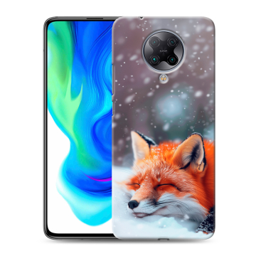 Силиконовый чехол на Xiaomi Poco F2 Pro с принтом лиса Силиконовый чехол на Xiaomi Poco F2 Pro с принтом лиса